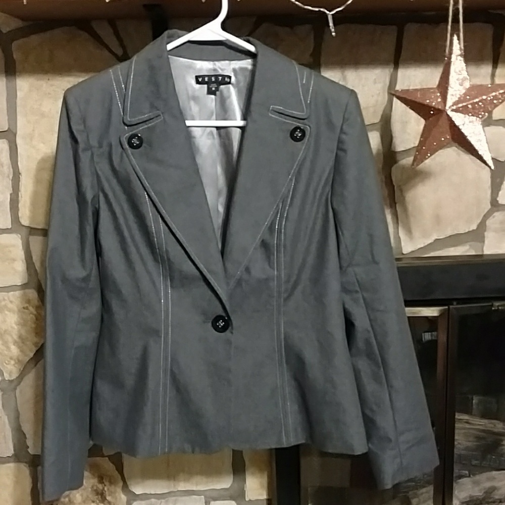 Vesti Charcoal Denim Blazer Size 6